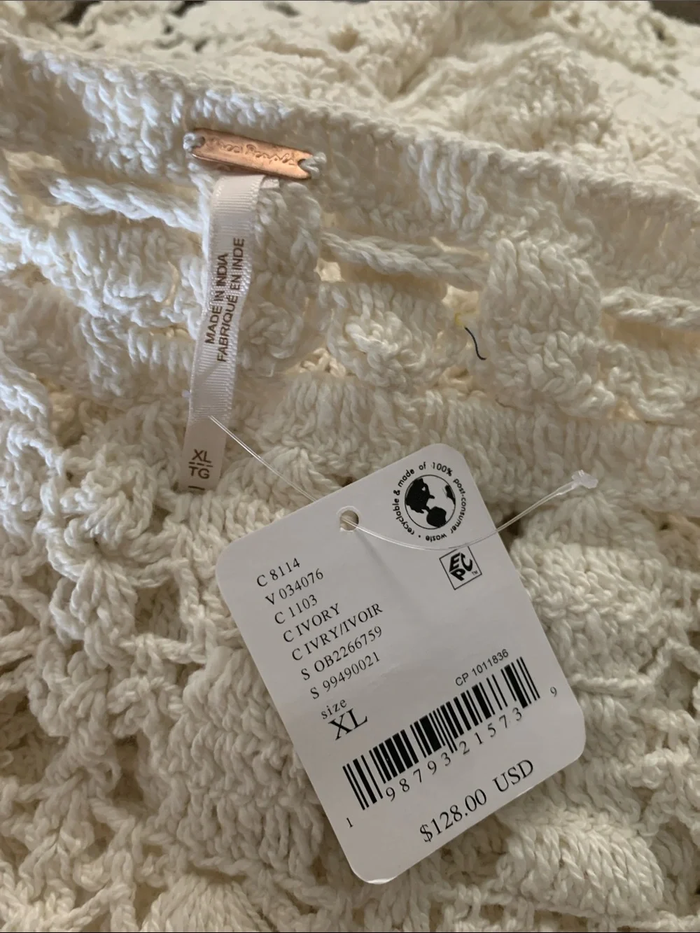 Free People Crochet Halter Top NWT Ivory